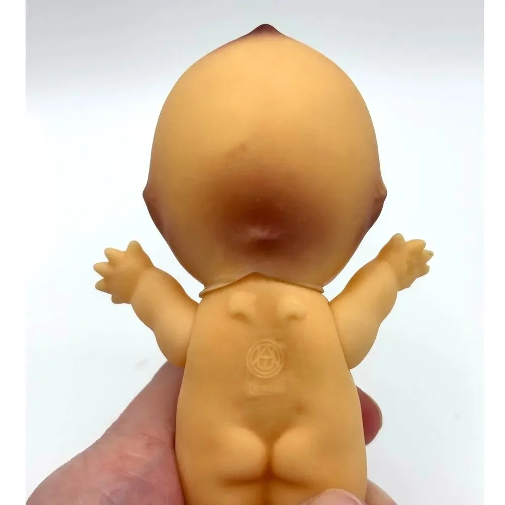 Vintage 1940's Ideal Kewpie Doll, Brown Eyes, Articulated Arms, 4.5